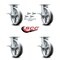 Service Caster 8 Inch Kingpinless V Groove Semi Steel Wheel Caster Set with Brake & Swivel Lock SCC-KP30S820-VGR-SLB-BSL-4 - alternate 3